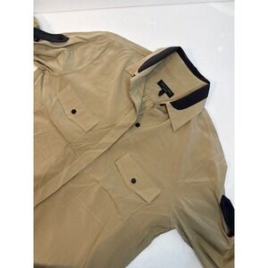 Rag and Bone Silk Tunic Shirt Dress, Black and Tan, Size Small